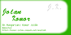 jolan komor business card